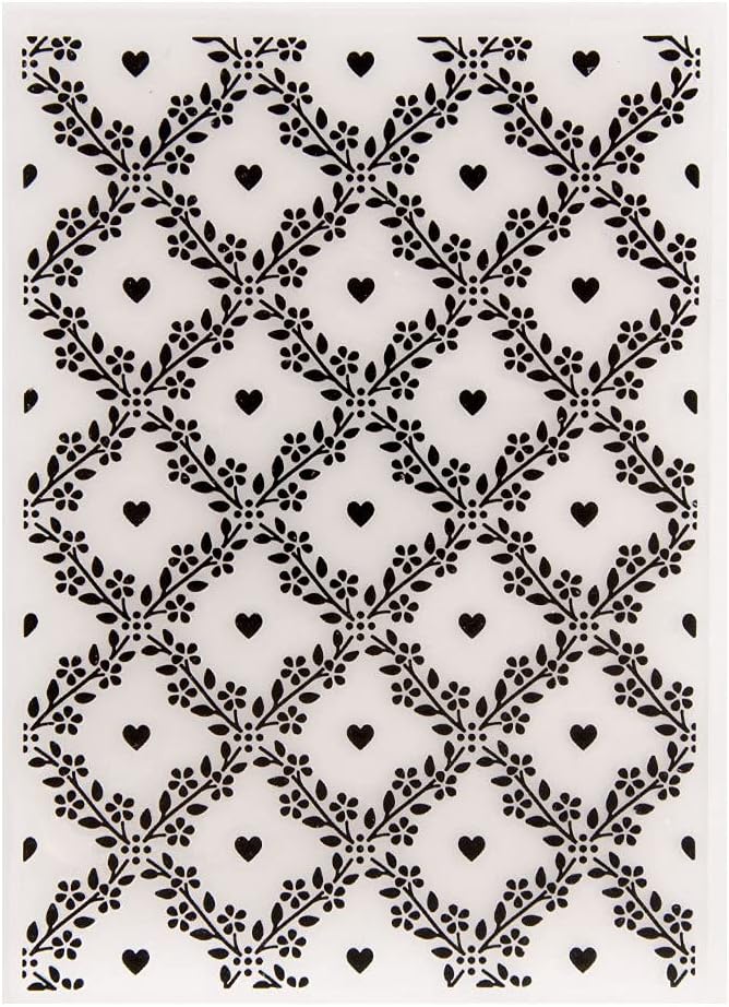 Arbuya Flowers Grid Heart Texture Plastic Embossing Folders for Card Making Scrapbooking or Paper Crafts - Image 2